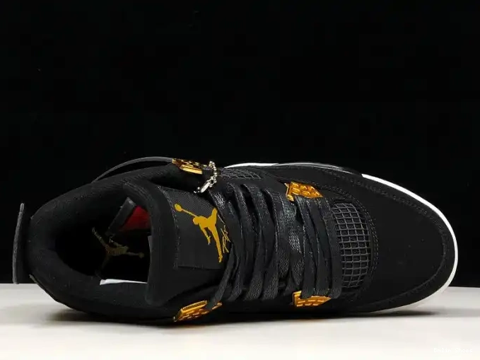 Bmlin Black Air Jordan 4 Gold-White Metallic Royalty 308497-032 0507